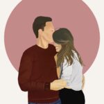 illustration sur commande portrait de couple