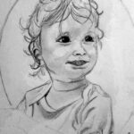 Portrait enfant traditionnel au crayon Graphite